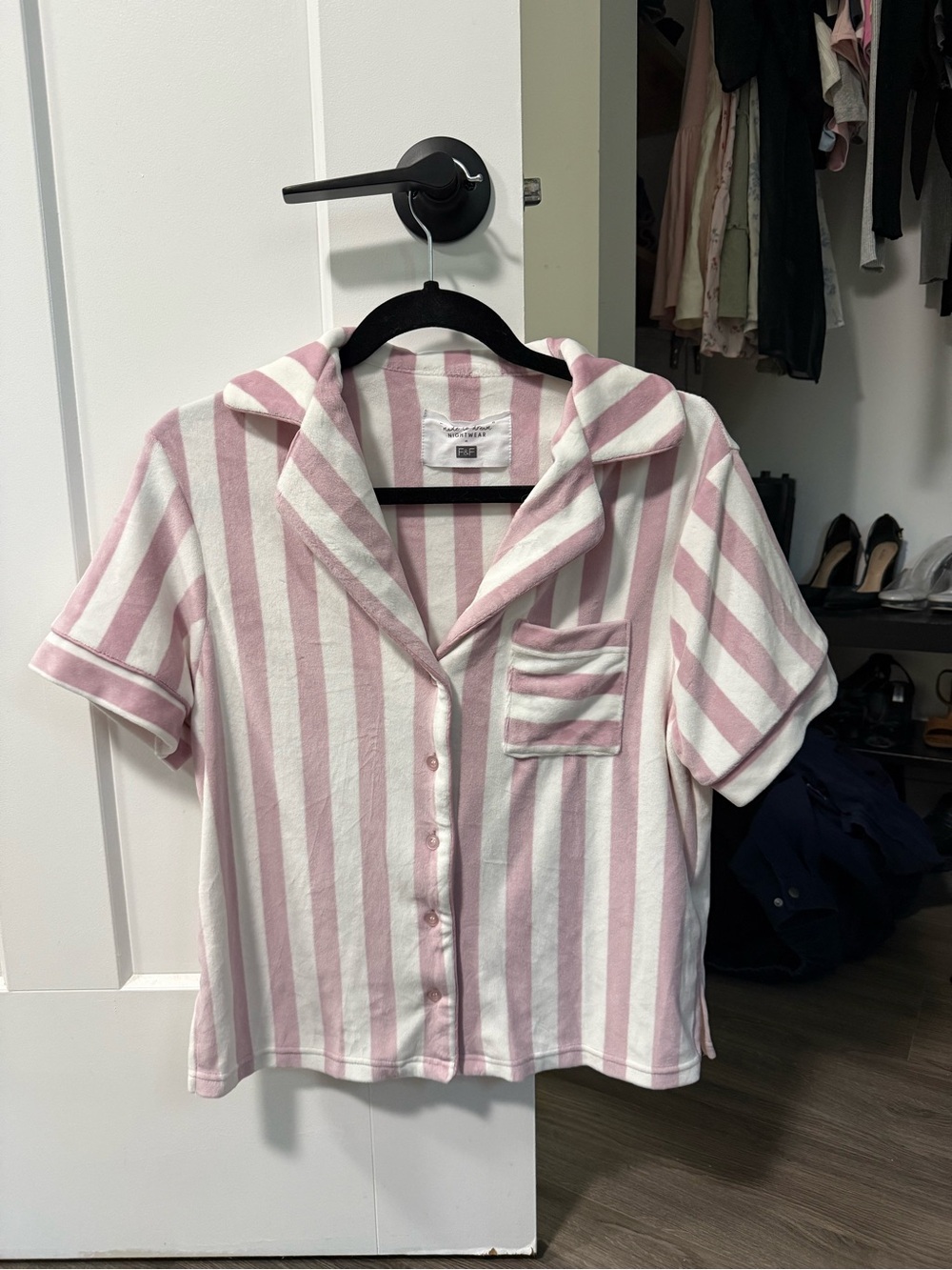 Soft Pink & White Striped Pyjama Set